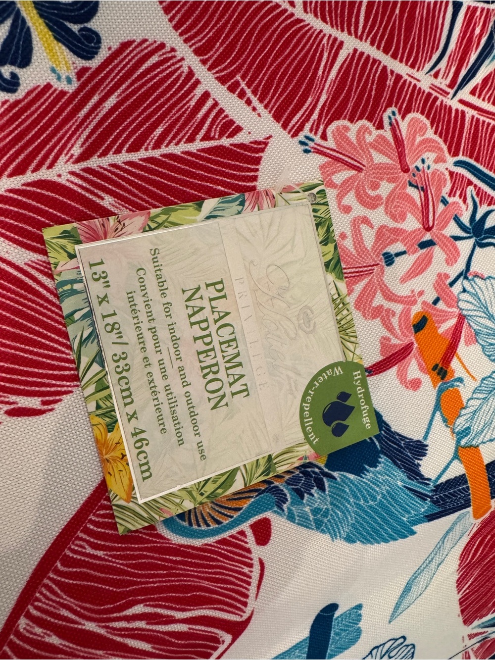 Doma Tropical Floral Placemat - Blue, Pink, Red